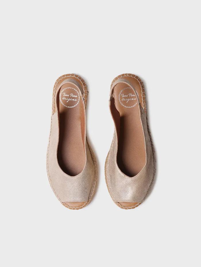 toni pons ERICA-AS - Alpargata peep toe de mujer en piel brillante | ERICA-AS Outlet