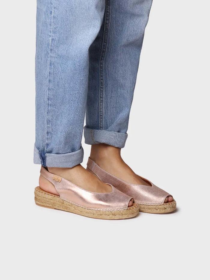 toni pons ERICA-AS - Alpargata peep toe de mujer en piel brillante | ERICA-AS Outlet online