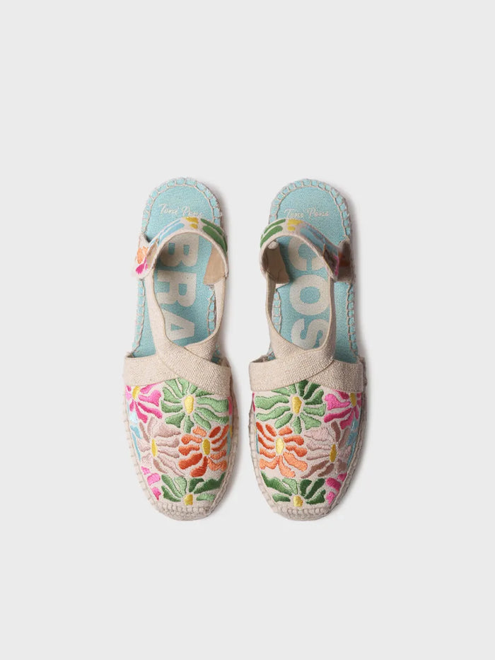 toni pons MONTJOI - Alpargata de cuña de mujer con bordados multicolor | MONTJOI Envío gratis
