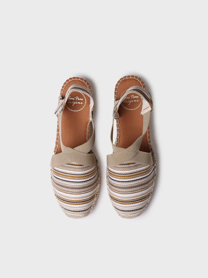 toni pons VINAROS - Alpargata vegana de mujer en algodón a rayas con cuña | VINAROS En oferta