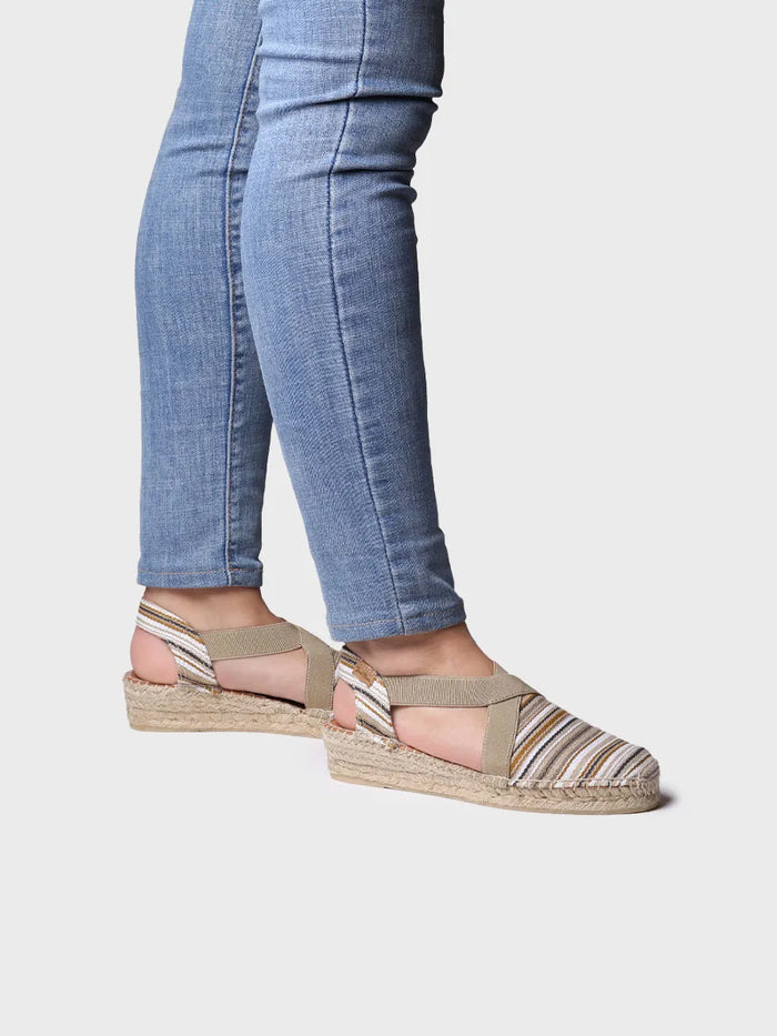 toni pons VINAROS - Alpargata vegana de mujer en algodón a rayas con cuña | VINAROS En oferta