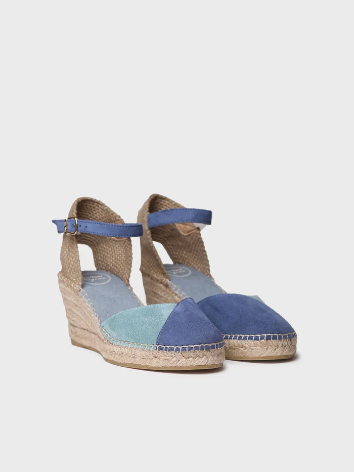 toni pons BERAL - Alpargata de mujer en ante bicolor con cuña | BERAL Tienda de fábrica