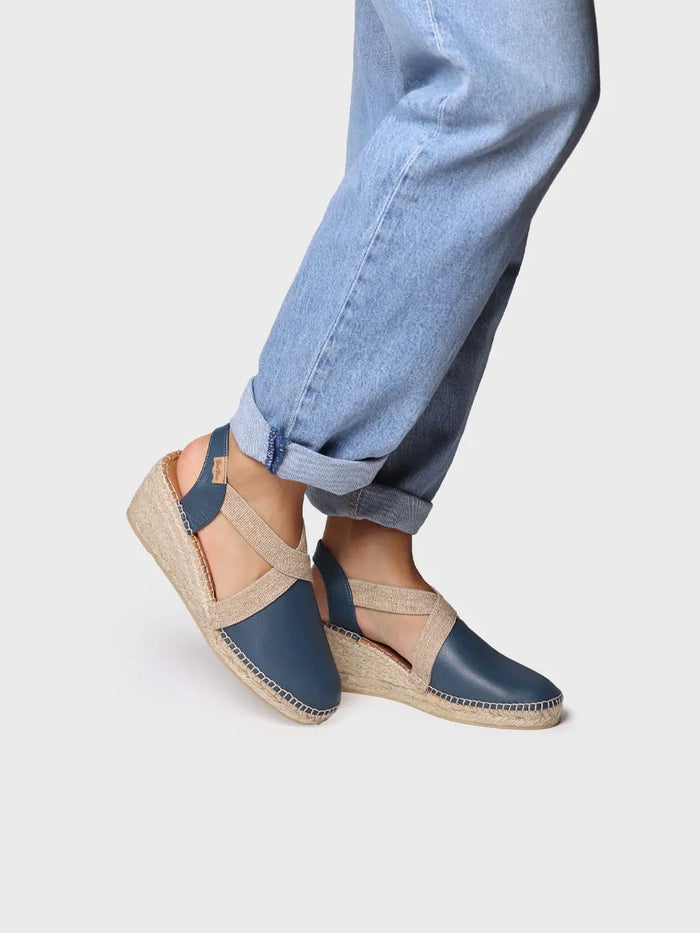 toni pons TOSSA - Alpargata de piel con cuña media para mujer | TOSSA Oferta exclusiva