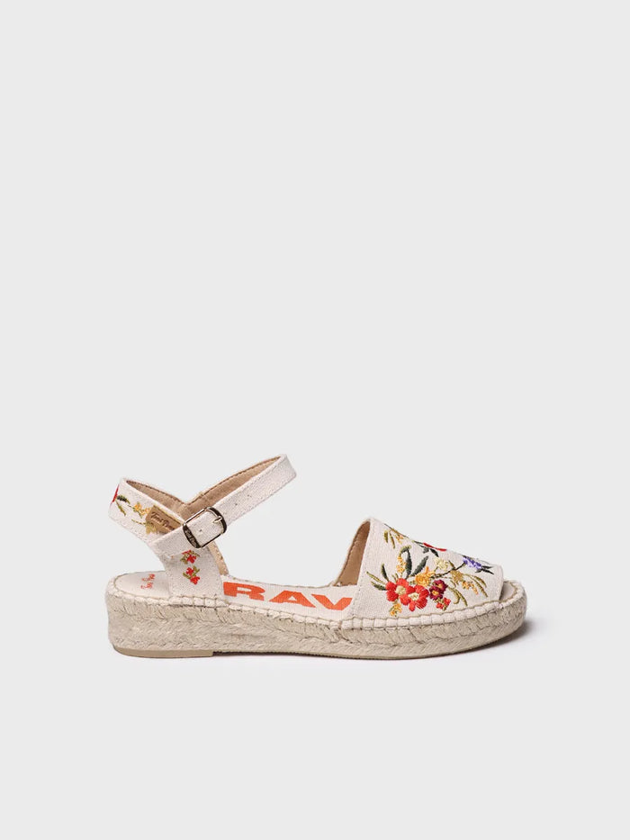 toni pons GARBET - Sandalia plana de mujer con bordado multicolor | GARBET Descuento por venta flash