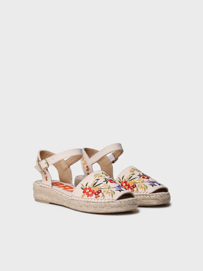 toni pons GARBET - Sandalia plana de mujer con bordado multicolor | GARBET Descuento por venta flash