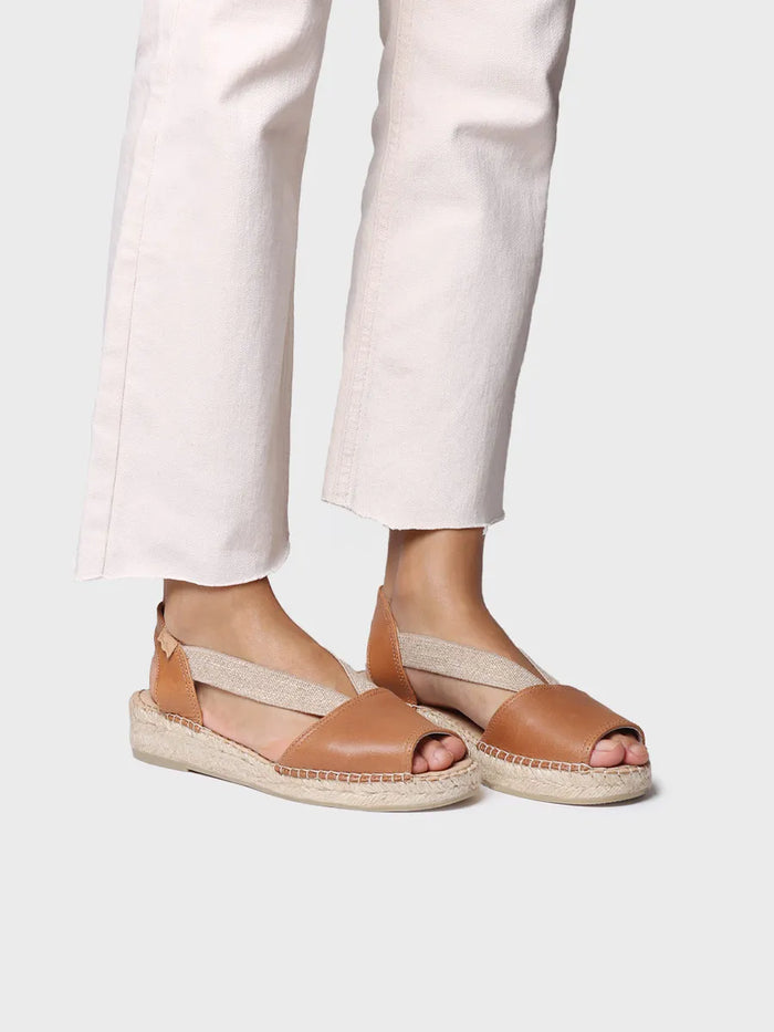 toni pons TALA - Alpargata de mujer en piel con cuña y elásticos para un calce más ancho | TALA Ofertas