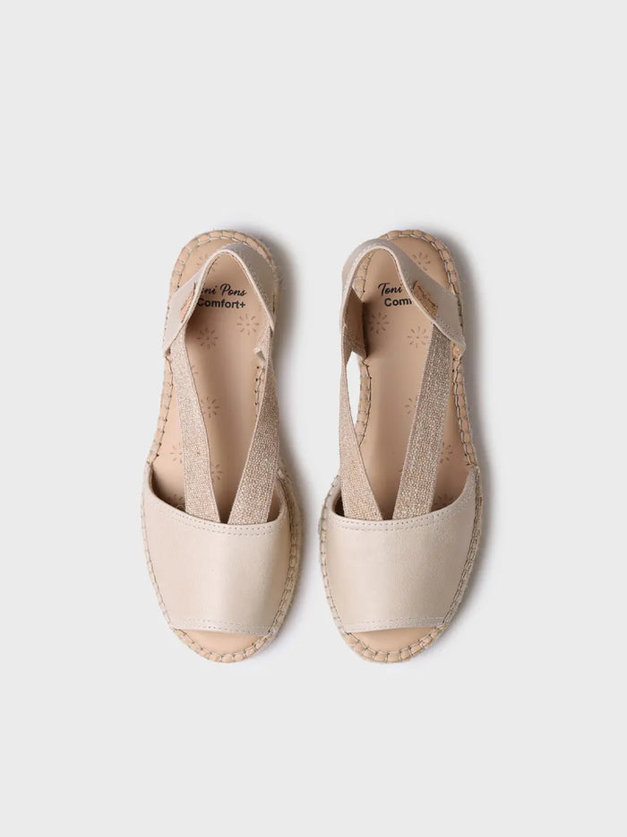toni pons TALA - Alpargata de mujer en piel con cuña y elásticos para un calce más ancho | TALA Venta caliente