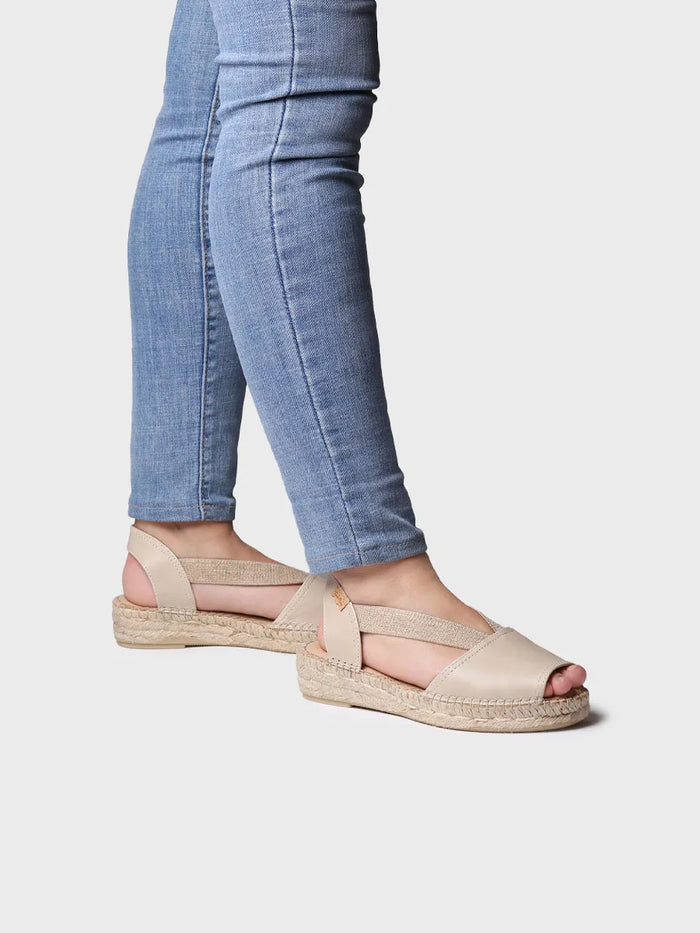 toni pons TALA - Alpargata de mujer en piel con cuña y elásticos para un calce más ancho | TALA Venta caliente