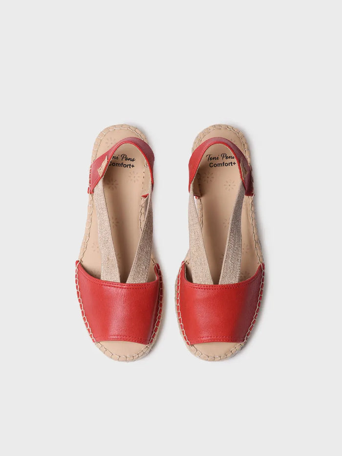 toni pons TALA - Alpargata de mujer en piel con cuña y elásticos para un calce más ancho | TALA Gran oferta