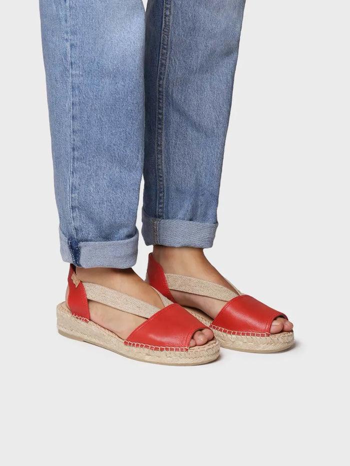 toni pons TALA - Alpargata de mujer en piel con cuña y elásticos para un calce más ancho | TALA Gran oferta
