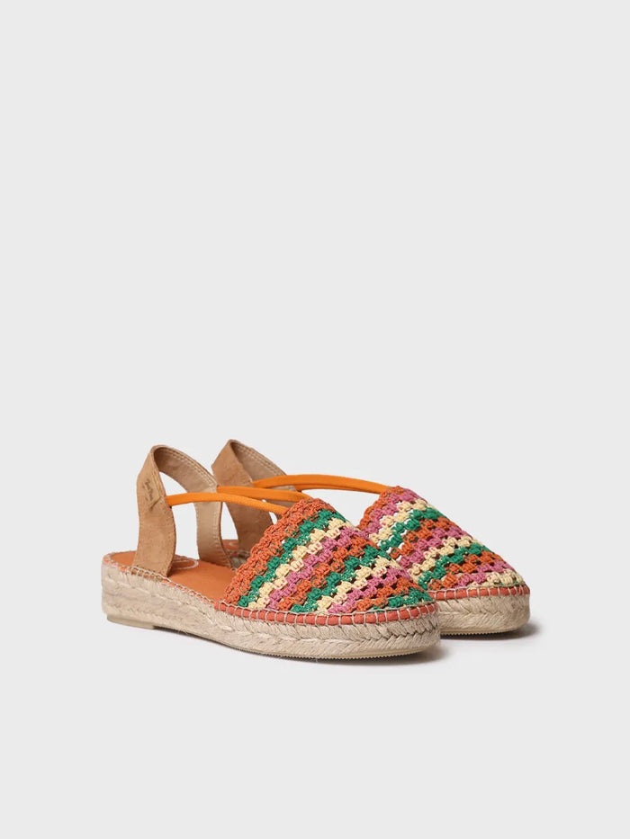 toni pons EMILIA - Alpargata plana de mujer en crochet multicolor | EMILIA Tienda