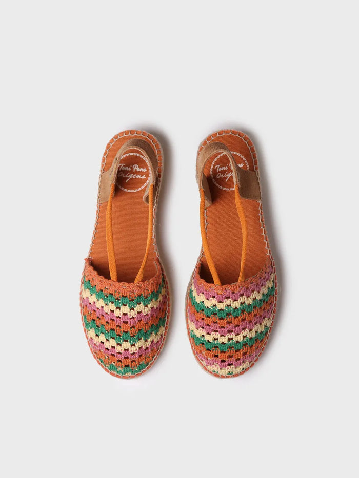 toni pons EMILIA - Alpargata plana de mujer en crochet multicolor | EMILIA Tienda
