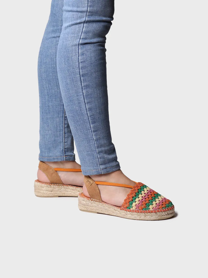 toni pons EMILIA - Alpargata plana de mujer en crochet multicolor | EMILIA Tienda