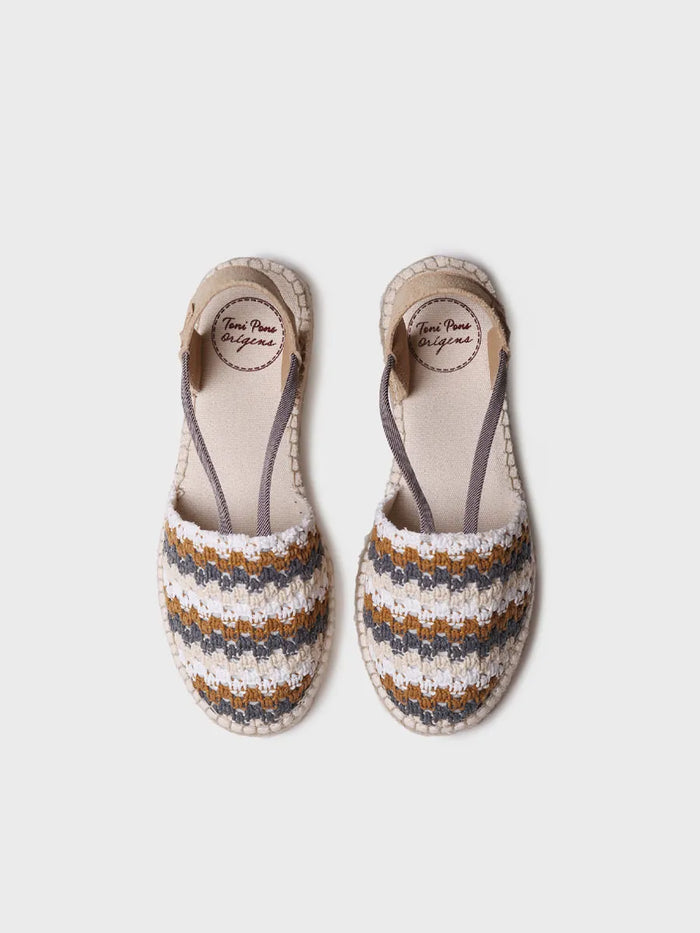 toni pons EMILIA - Alpargata plana de mujer en crochet multicolor | EMILIA Liquidación