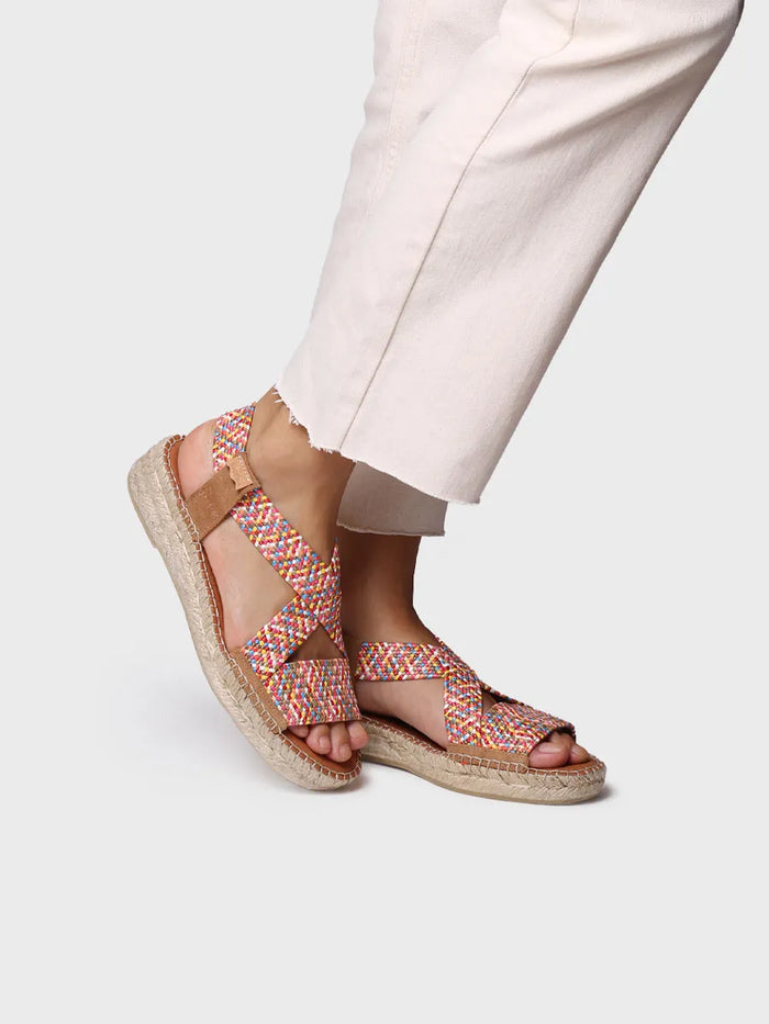 toni pons ELIANA - Alpargata abierta de mujer con elásticos multicolor | ELIANA Envío internacional gratuito