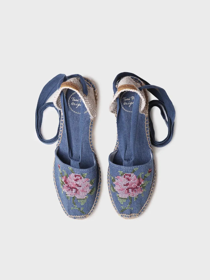 toni pons VENECIA - Alpargata vegana de mujer en algodón con bordado y cuña | VENECIA Outlet