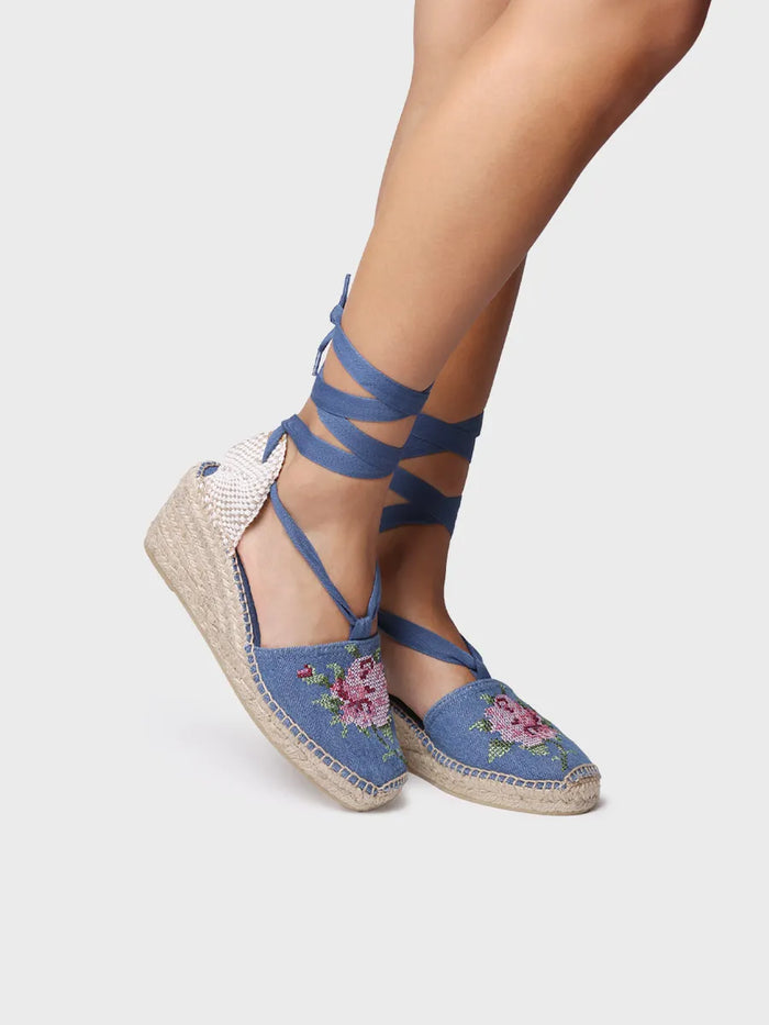 toni pons VENECIA - Alpargata vegana de mujer en algodón con bordado y cuña | VENECIA Outlet