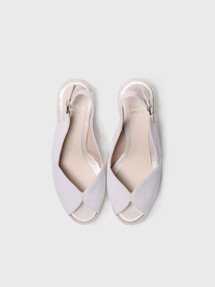 toni pons POPPY - Alpargata de cuña blanca de ante para novia | POPPY Outlet online