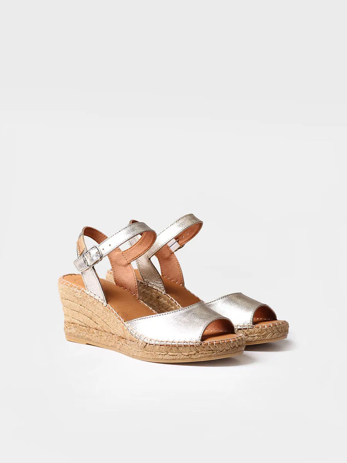 toni pons SIA-P - Alpargata de cuña para mujer en piel | SIA-P Venta caliente