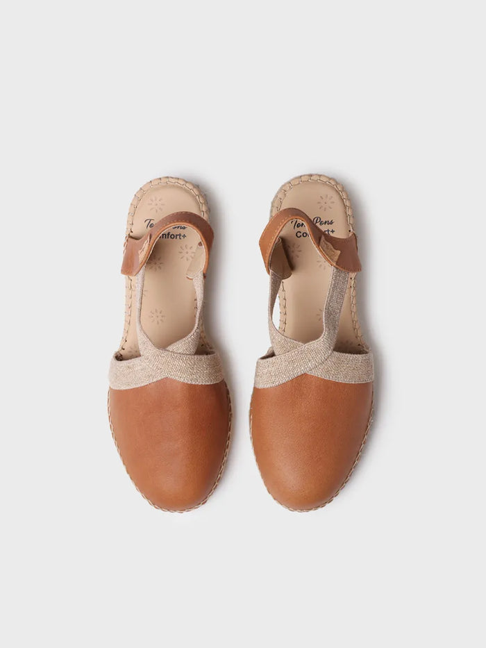 toni pons TUNDRA - Alpargata de mujer en piel con cuña y elásticos diseñada para un calce más ancho | TUNDRA Promoción por tiempo limitado