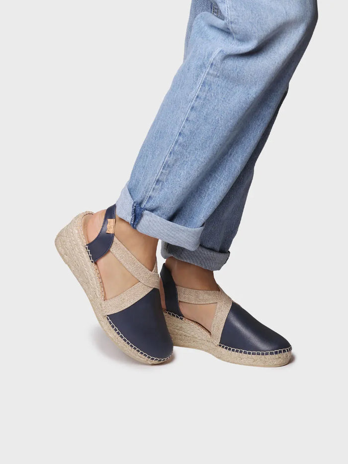toni pons TUNDRA - Alpargata de mujer en piel con cuña y elásticos diseñada para un calce más ancho | TUNDRA Solo hoy