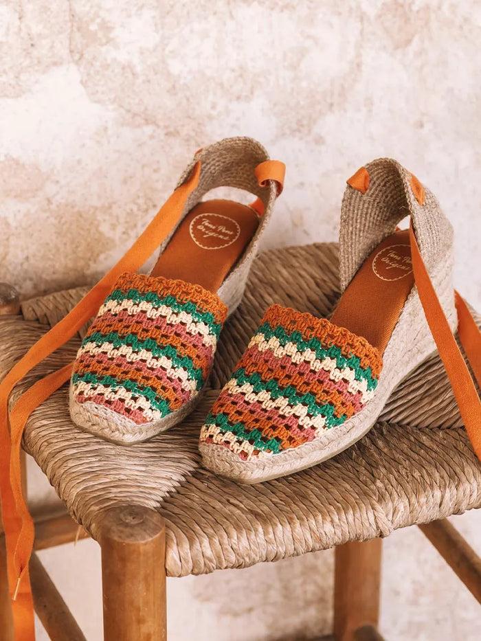toni pons GEORGINA - Alpargata de cuña de mujer en crochet multicolor | GEORGINA Grandes descuentos