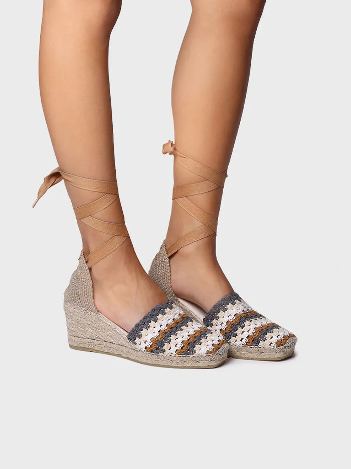 toni pons GEORGINA - Alpargata de cuña de mujer en crochet multicolor | GEORGINA Liquidación