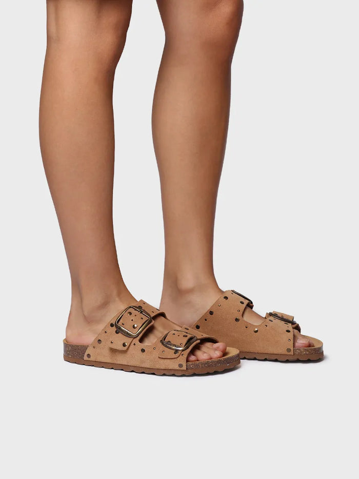 toni pons GRETEL - Sandalia BIO de mujer en serraje con hebillas y tachuelas | GRETEL Outlet
