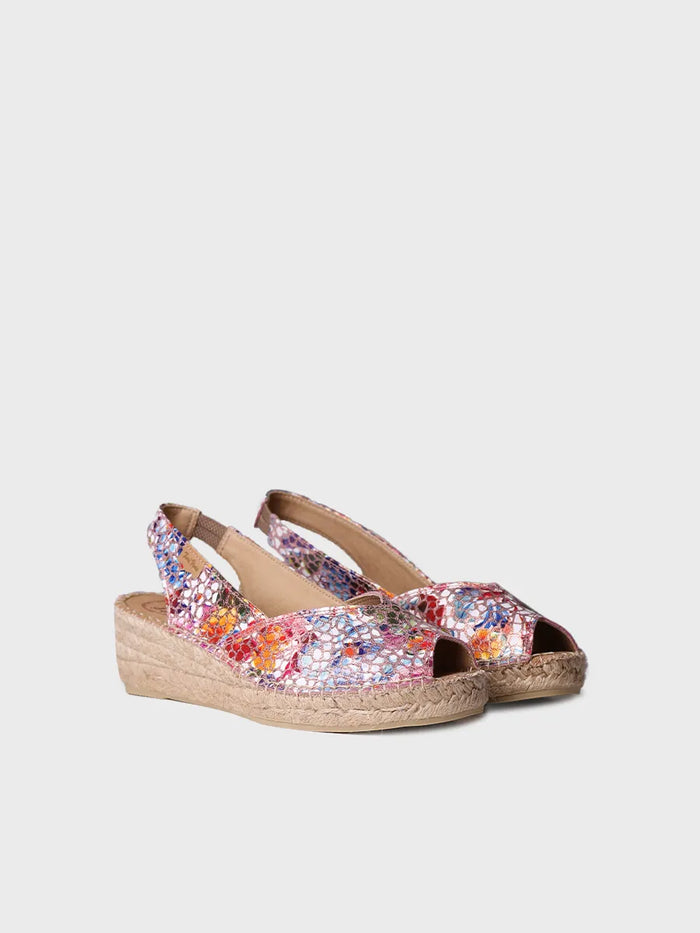 toni pons BERNIA-PM - Alpargata peep toe de mujer con cuña en piel | BERNIA-PM Rebajas