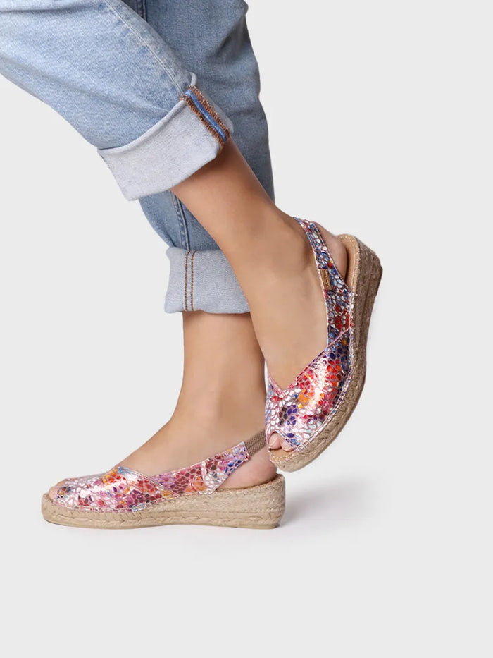 toni pons BERNIA-PM - Alpargata peep toe de mujer con cuña en piel | BERNIA-PM Rebajas