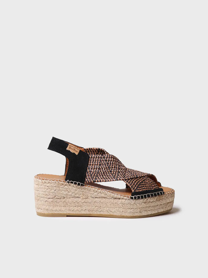 toni pons MASAI - Alpargata de mujer con cuña y tiras elásticas multicolor | MASAI