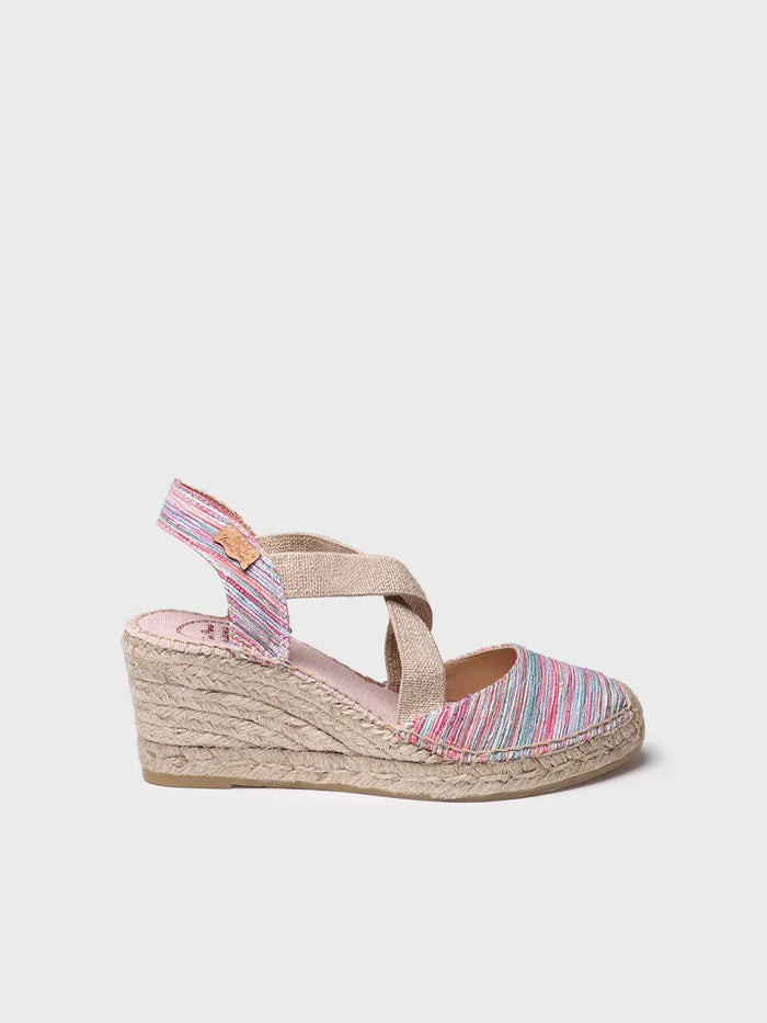 toni pons SABA-RG - Alpargata de mujer con cuña y tiras elásticas cruzadas | SABA-RG