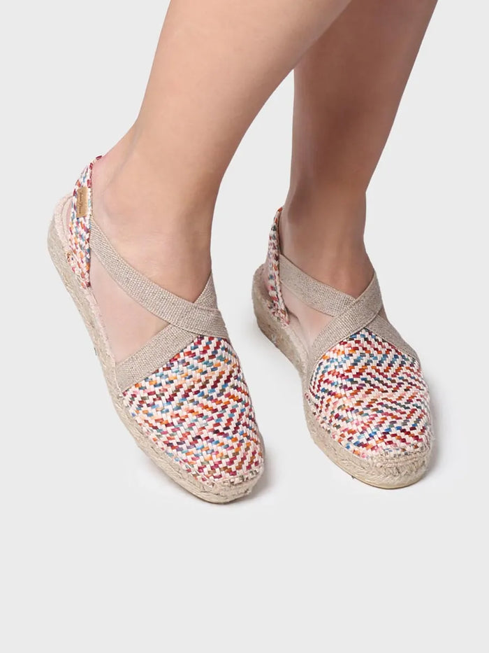 toni pons VERA-MS - Alpargata plana de mujer en rafia multicolor | VERA-MS Promoción por tiempo limitado