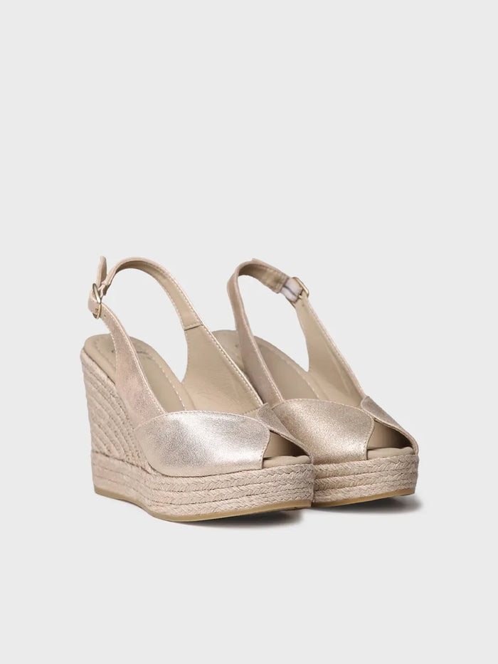 toni pons OPRAH - Alpargata peep toe alta de mujer en piel con cuña | OPRAH Grandes descuentos