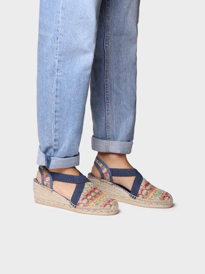 toni pons TERRA-TT - Alpargata vegana de mujer en tejido multicolor con cuña | TERRA-TT Tienda de fábrica