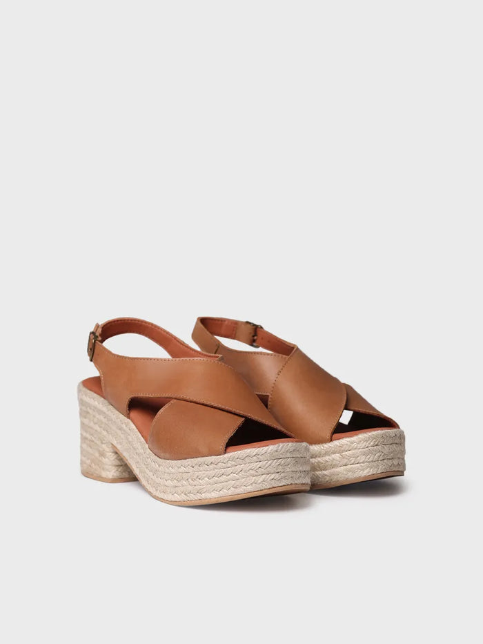 toni pons AGATHA - Alpargata de mujer de piel con tacón ancho | AGATHA Precios de Black Friday