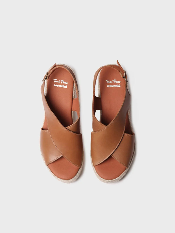 toni pons AGATHA - Alpargata de mujer de piel con tacón ancho | AGATHA Precios de Black Friday