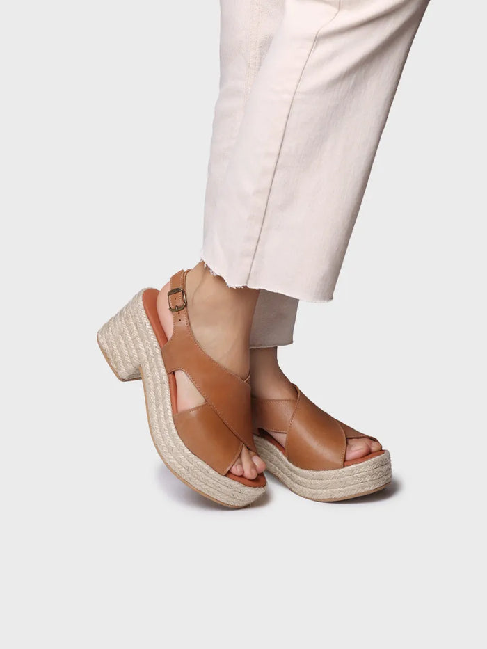 toni pons AGATHA - Alpargata de mujer de piel con tacón ancho | AGATHA Precios de Black Friday