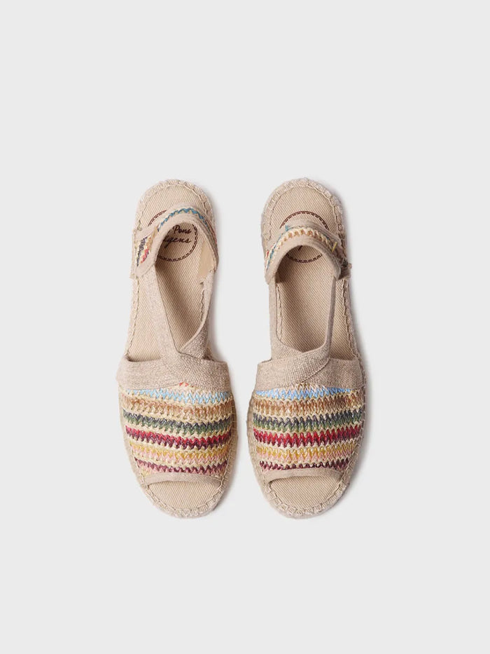 toni pons DELMI-MA - Alpargata de mujer en rafia multicolor con tacón ancho | DELMI-MA Descuento