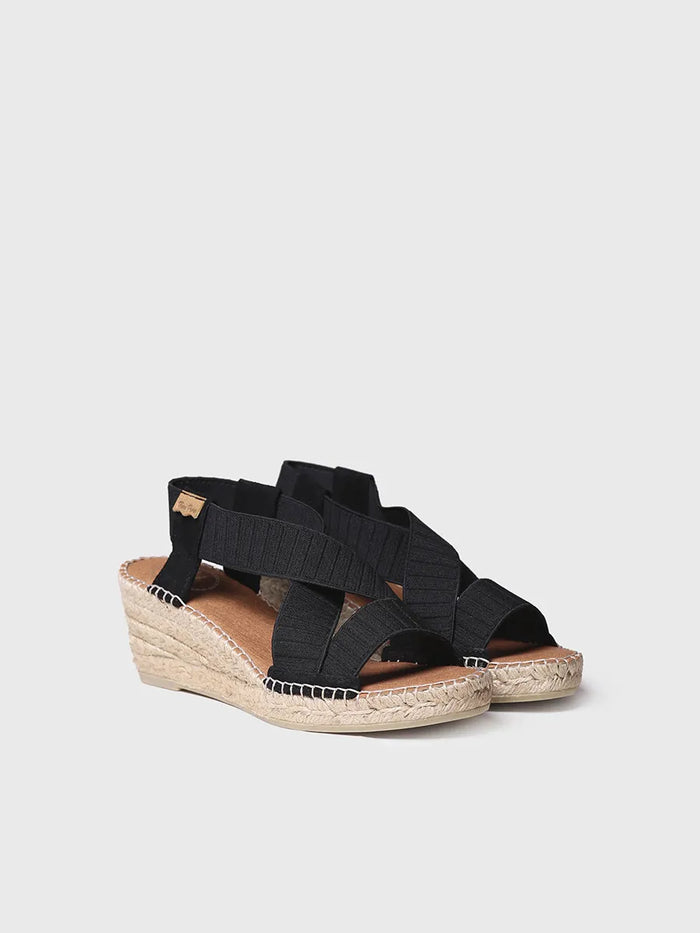 toni pons TURA-TR - Sandalia de cuña con tiras elásticas en color Crudo | TURA-TR Superdescuento