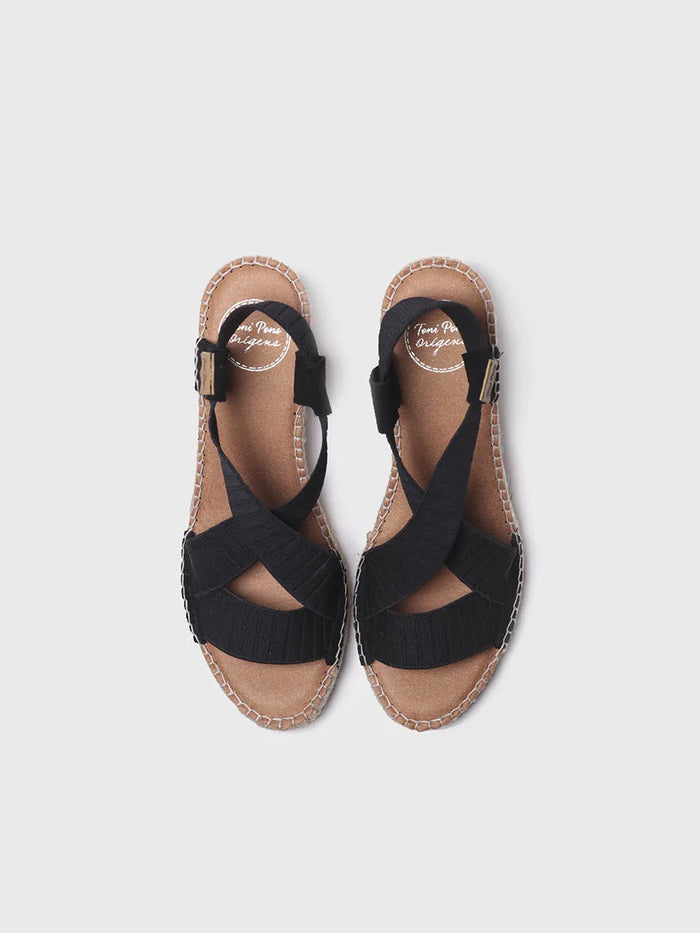 toni pons TURA-TR - Sandalia de cuña con tiras elásticas en color Crudo | TURA-TR Superdescuento
