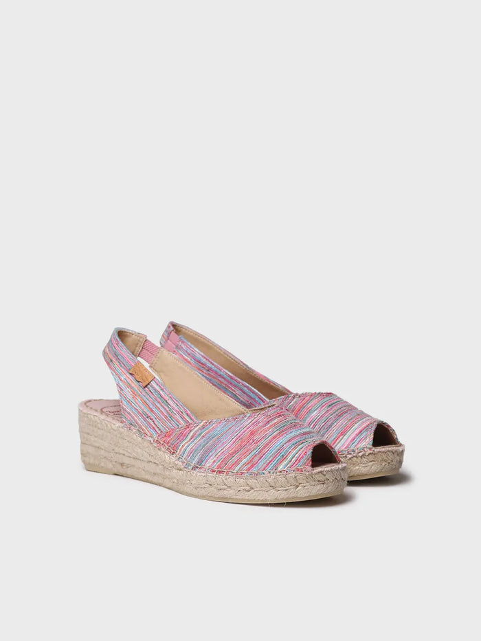 toni pons BERI-RG - Alpargata peep toe de mujer con cuña y tejido rayado | BERI-RG En oferta