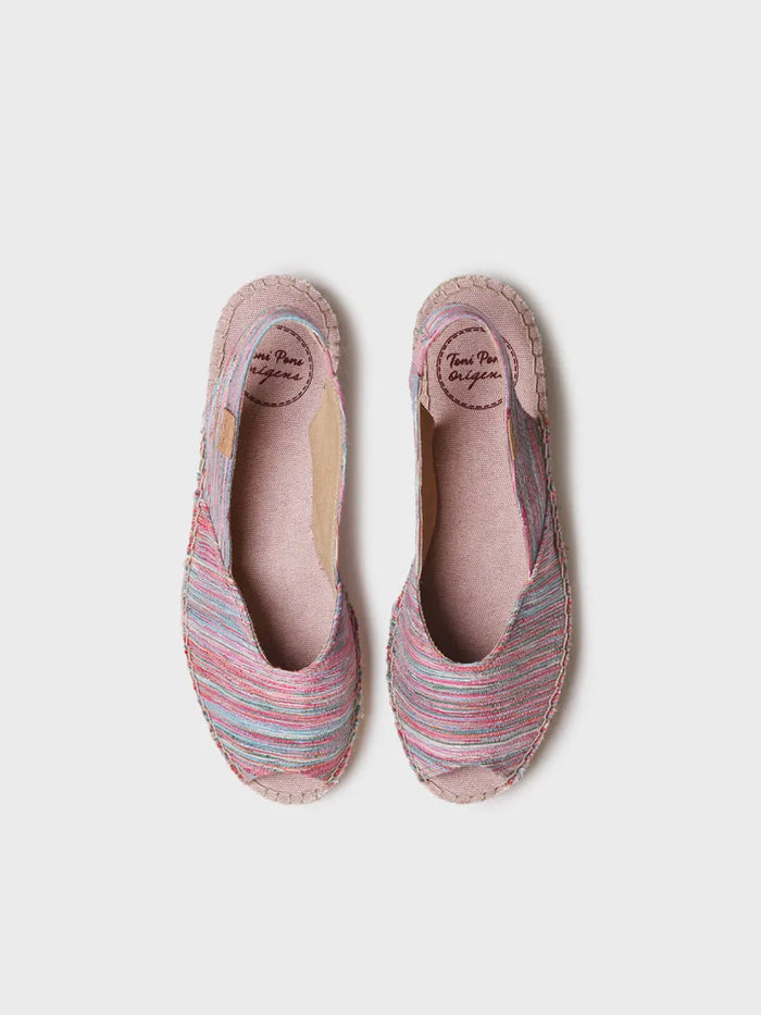 toni pons BERI-RG - Alpargata peep toe de mujer con cuña y tejido rayado | BERI-RG En oferta