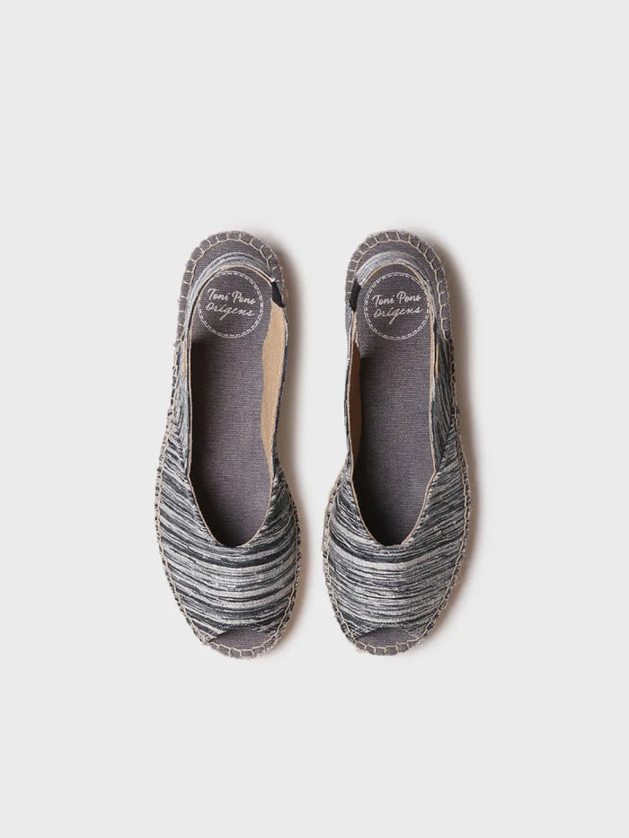 toni pons BERI-RG - Alpargata peep toe de mujer con cuña y tejido rayado | BERI-RG Libre de impuestos