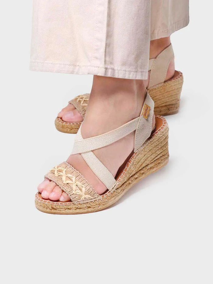 toni pons SUSA-BN - Sandalia de cuña de yute para mujer | SUSA-BN Gran oferta