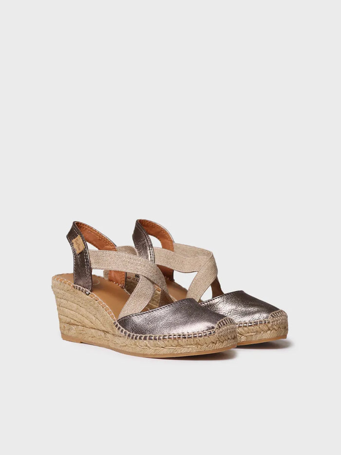 toni pons SABA-P - Alpargata de piel con cuña en color Turrón | SABA-P Mejor oferta