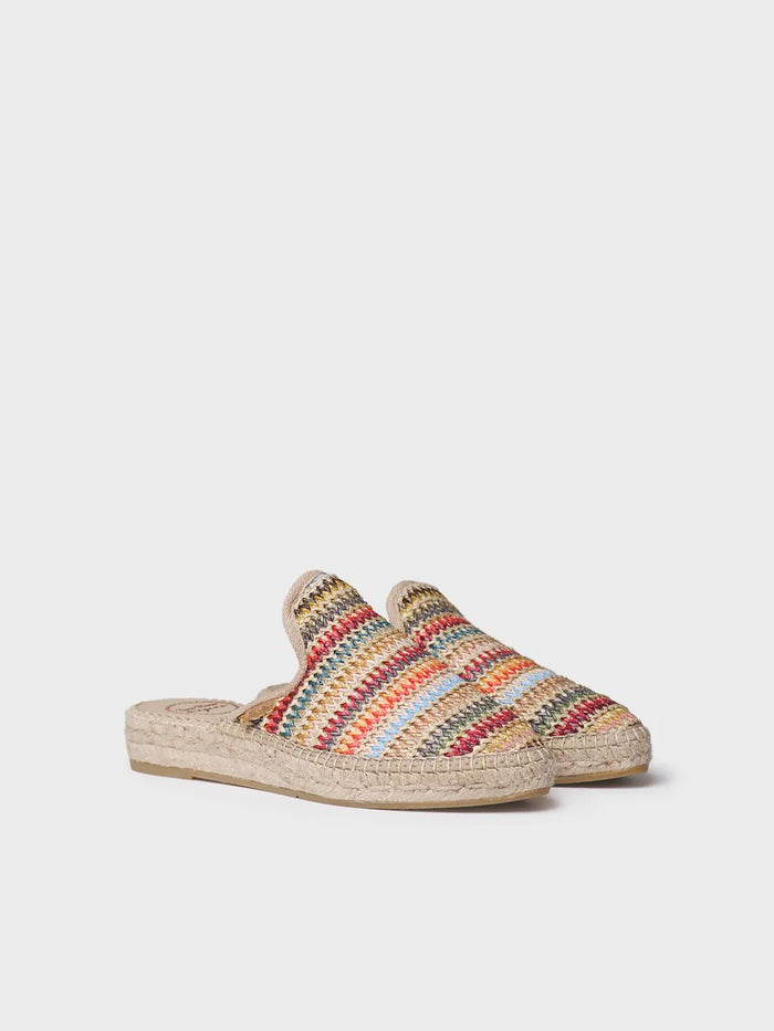 toni pons JUNE-MA - Alpargata tipo babucha de mujer en rafia multicolor | JUNE-MA Grandes descuentos