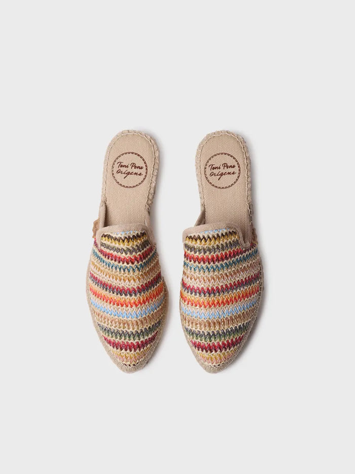 toni pons JUNE-MA - Alpargata tipo babucha de mujer en rafia multicolor | JUNE-MA Grandes descuentos