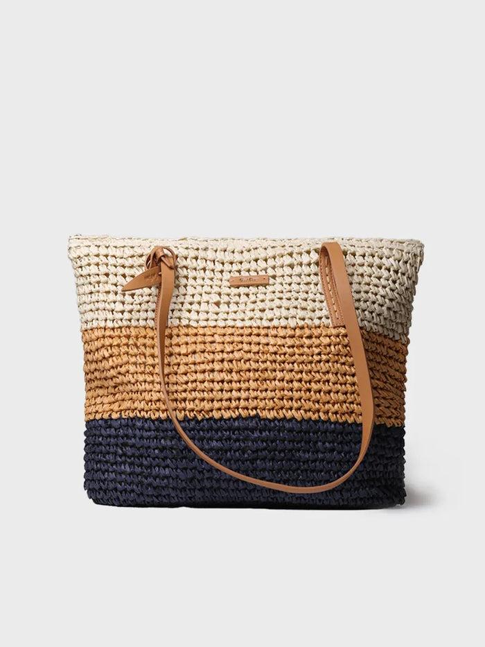 toni pons DORA - Bolso shopper en rafia de papel con cremallera | DORA Promoción por tiempo limitado
