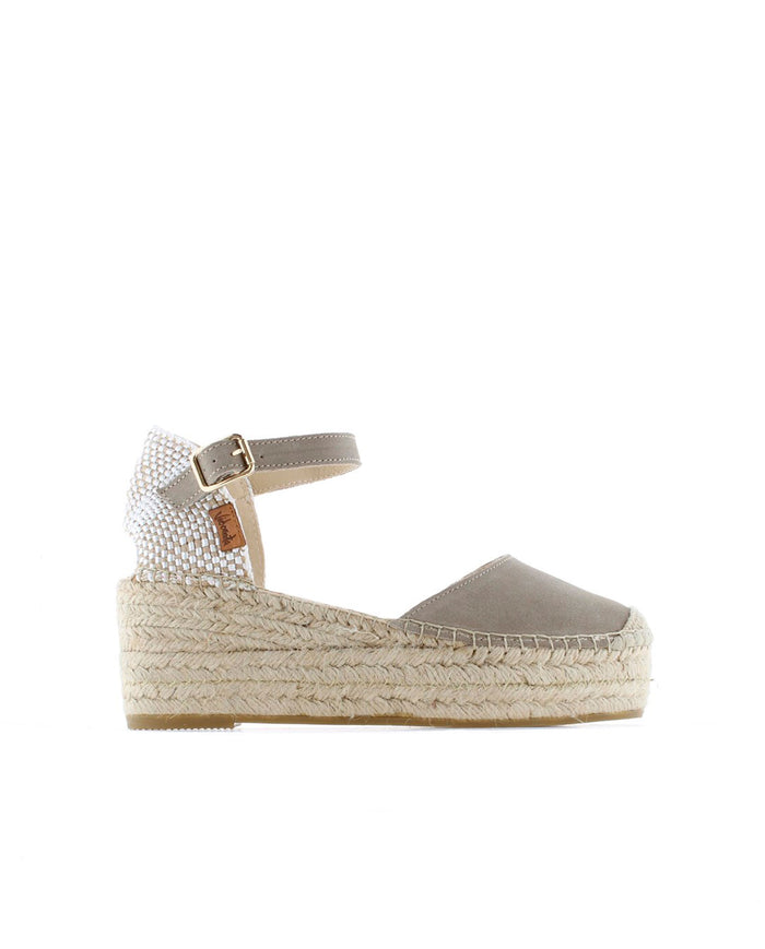 vidorreta Sandalia en serraje taupe Creta Outlet